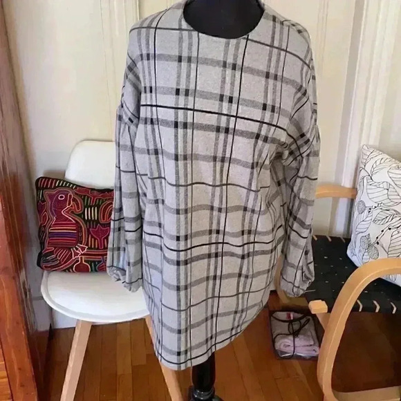 Zara soft gray tunic or short dress medium - Picture 1 of 6